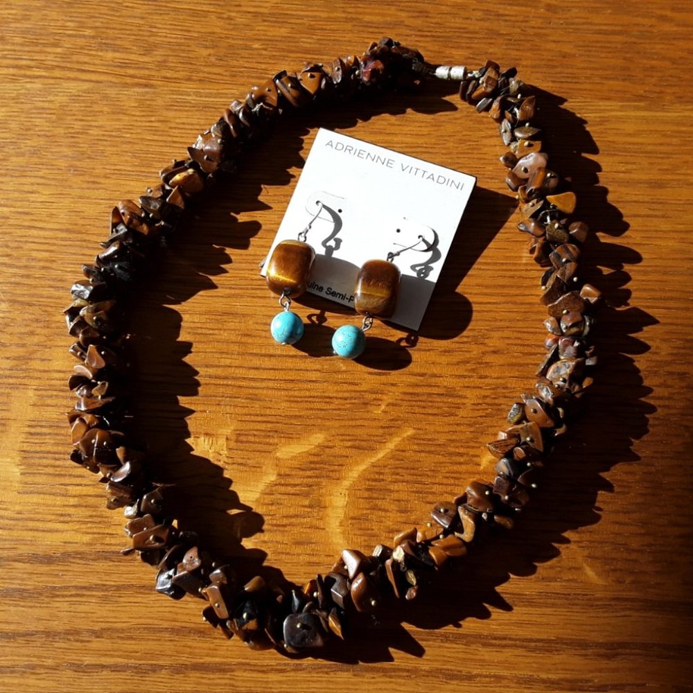 Tiger Eye Necklace and Earring Set